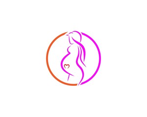 beauty pregnant women vector icon template