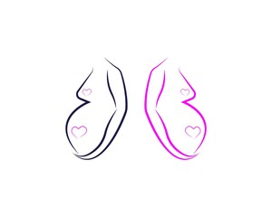 beauty pregnant women vector icon template