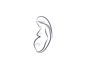 beauty pregnant women vector icon template