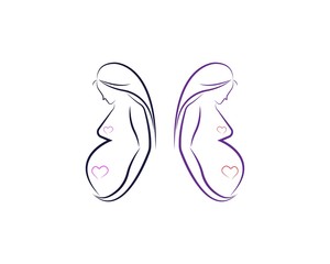 beauty pregnant women vector icon template