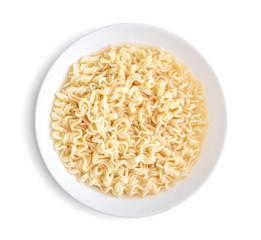 Instant noodle in ceramic bowl
