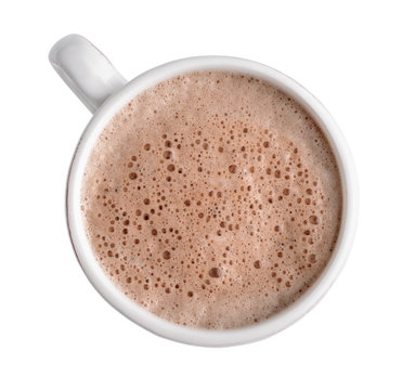 Cocoa drink in white mug