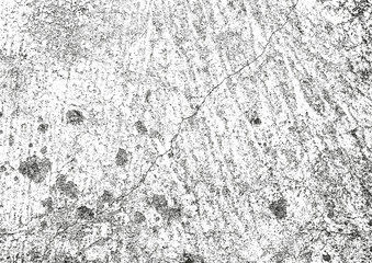 Distress old cracked concrete texture, vector illustration. Black and white grunge background. Stone, asphalt, plaster, marble.