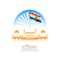 15 August- innovative illustration of Famous Indian monument and Landmark for Happy Independence Day of India.banner,poster,flyer design. vector