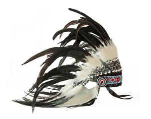 tradition Indian hat with pens isolated on white background