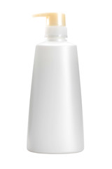 White lotion bottle isolated White background