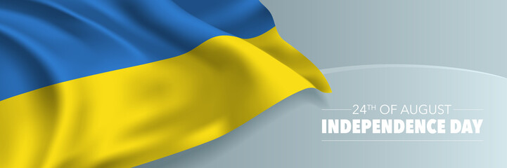 Ukraine happy independence day vector banner, greeting card