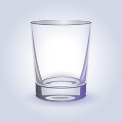 Empty transparent glass for water. Vector clit art