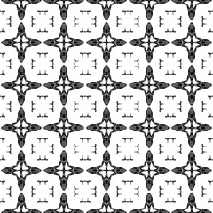 Black and white geometric seamless pattern. Hand d