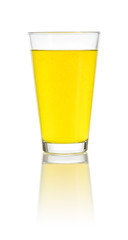 Glass filled with an orange soft drink