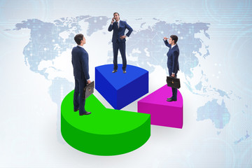 Business analytics concept with pie chart