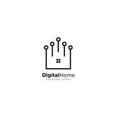 Digital Home Logo Design Template