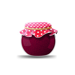 Jam jar isolated on white background for your creativity