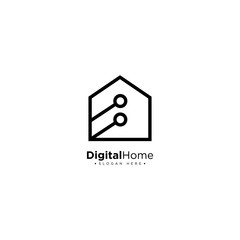 Digital Home Logo Design Template