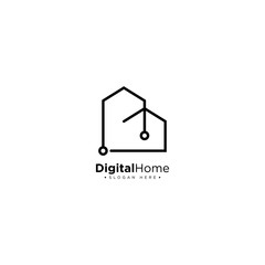 Digital Home Logo Design Template