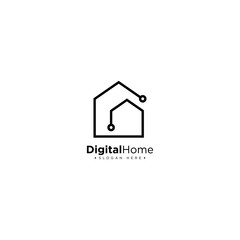 Digital Home Logo Design Template