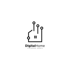 Digital Home Logo Design Template