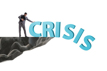 Fototapeta premium Businessman in crisis management concept