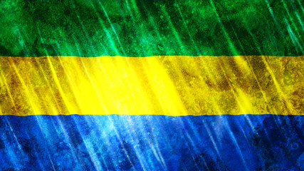 Gabon Flag Grunge