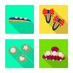 Isolated object of beauty and fashion icon. Set of beauty and female stock vector illustration.