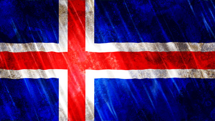 Fototapeta premium Iceland Flag Grunge