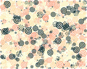 Abstract Generative Art color distributed circles donuts background illustration