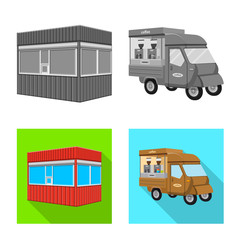 Vector design of marketing and tent sign. Collection of marketing and outdoor vector icon for stock.