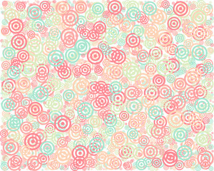 Fototapeta na wymiar Abstract Generative Art color distributed circles donuts background illustration