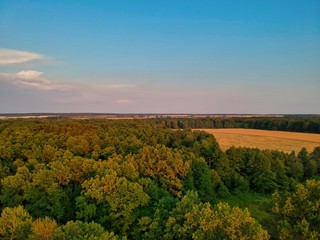 Aerial view of countryside in Minsk region of Belarus