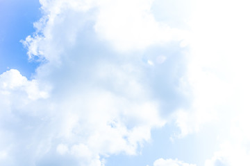 Nature Bright blue Sky with white clouds on blackground. Beautiful sky and clouds in the afternoon.