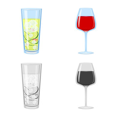 Isolated object of liquor and restaurant logo. Collection of liquor and ingredient vector icon for stock.