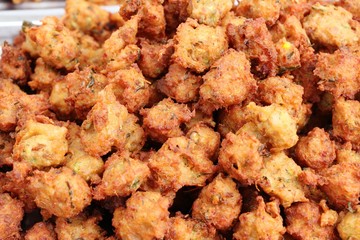 Fried corn cake is delicious at street food