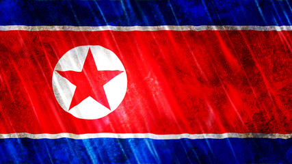 North Korea Flag Grunge