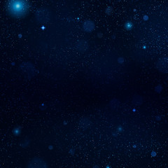 Fototapeta na wymiar Realistic blue starry night sky with soft light. Universe filled with stars, nebula and galaxy. EPS 10