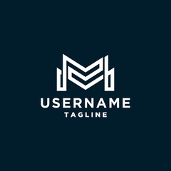 letter M logo design inapiration . letter M with line art style . monoline logo . multilines logo . M