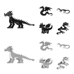 Naklejka premium Isolated object of legend and halloween logo. Collection of legend and history stock vector illustration.