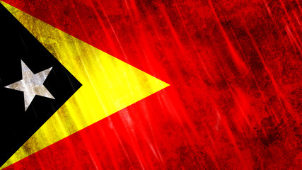 Timor-Leste Flag Grunge