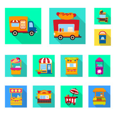 Isolated object of amusement and store icon. Collection of amusement and urban stock symbol for web.