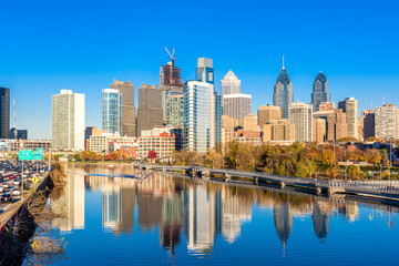 Fototapeta na wymiar Philadelphia, Pennsylvania, USA River Skyline