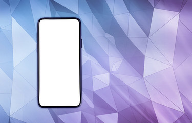 Smartphone mockup with a graphic designed futuristic background suitable for text specs