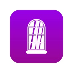 White window frame icon digital purple for any design isolated on white vector illustration