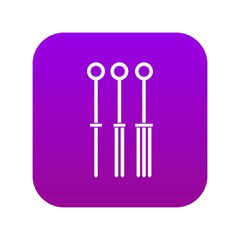 Tattoo needles icon digital purple for any design isolated on white vector illustration