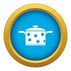 Saucepan with white dots icon blue vector isolated on white background for any design