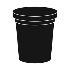 Isolated object of yogurt and package sign. Collection of yogurt and bucket stock symbol for web.