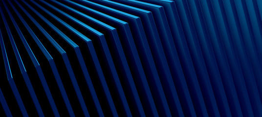 The abstract blue metal pattern background. 3D illustration.