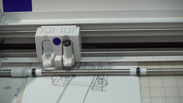 Plotter print technical drawing. Design office