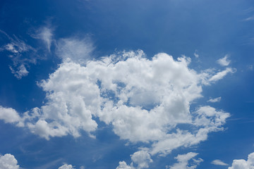 white fluffy clouds in the blue sky