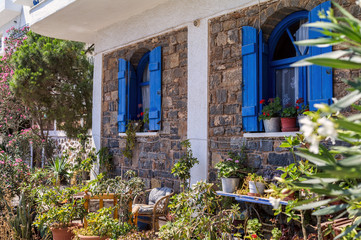 Fototapeta premium Architecture of Elounda town, Crete island, Greece