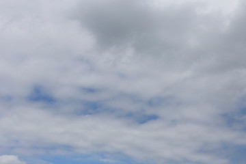 Blue sky with clouds. Background of white and gray clouds.