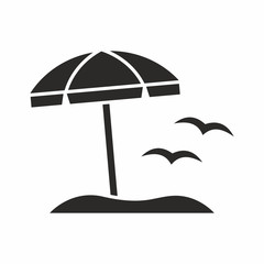 Beach umbrella icon - obrazy, fototapety, plakaty